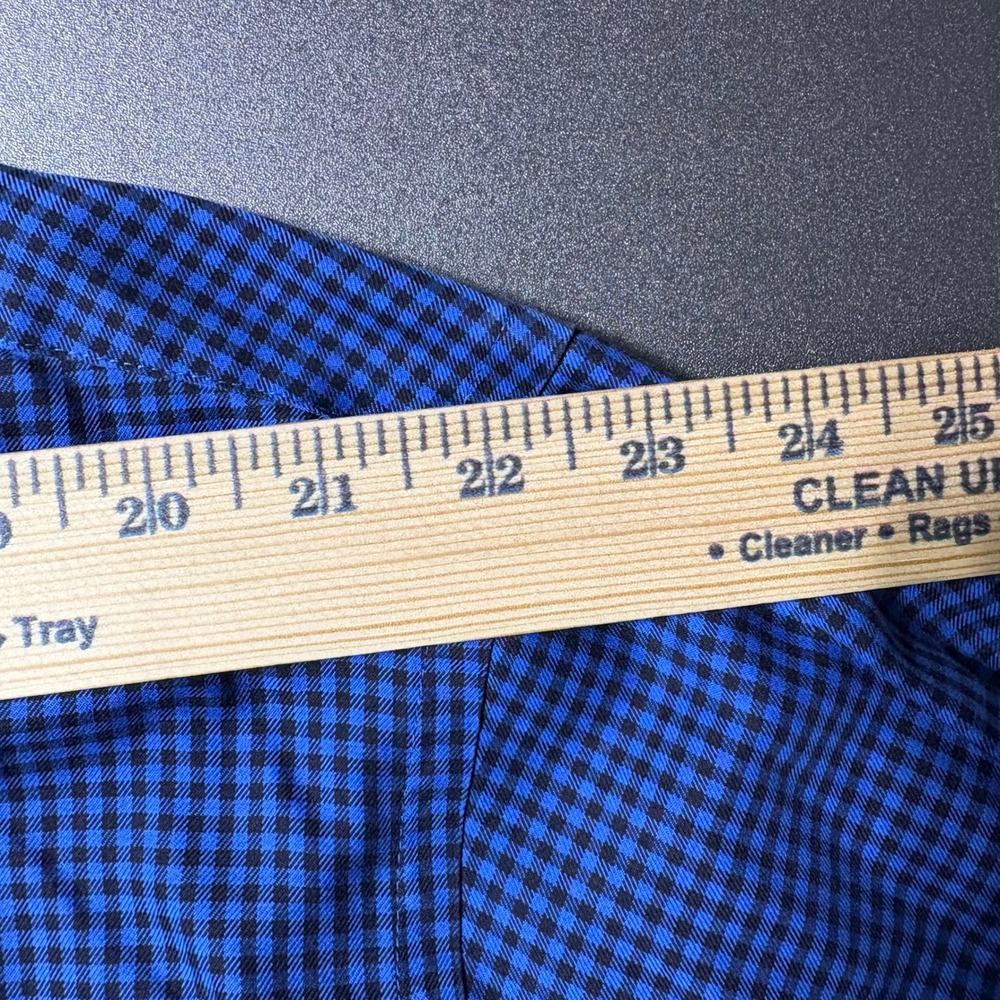 Orvis Shirt Mens XL Blue Black Micro Check Cotton Long Sleeve Button Down Pocket - Picture 4 of 7